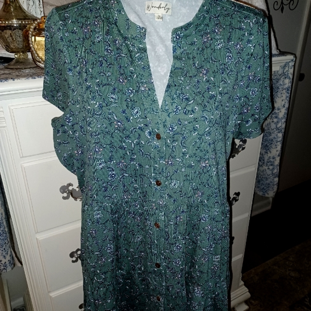Wonderby, Baby Doll style tops, TWO for one, button up, NWOT, never worn, Med